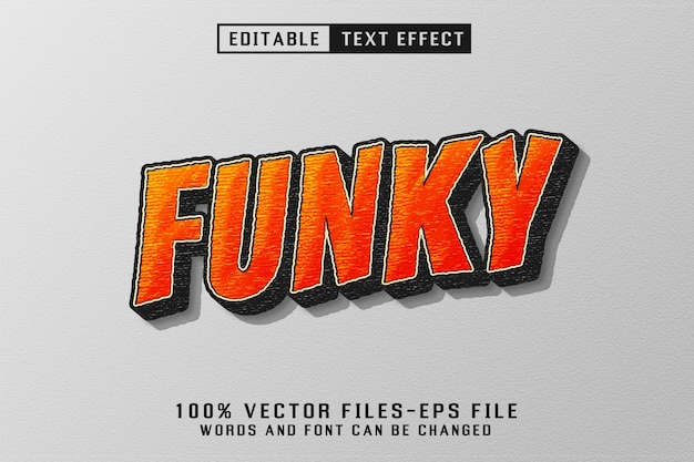 Efecto de texto editable de texto 3D funky