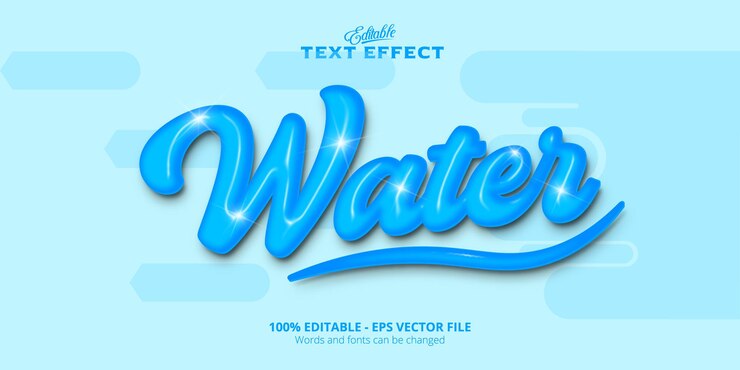 Vector efecto de texto editable, texto de agua