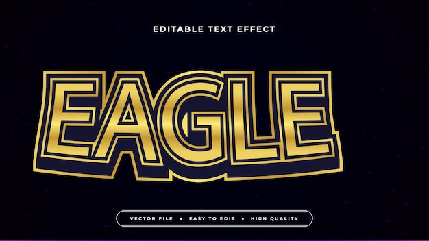 Efecto de texto editable Texto de águila dorada en fondo oscuro