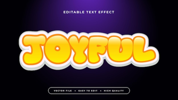 Efecto de texto editable Texto amarillo alegre