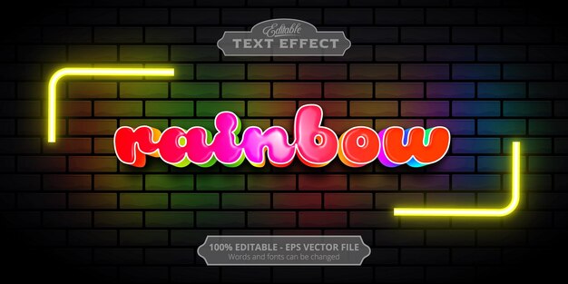 Efecto de texto editable, texto de arco iris