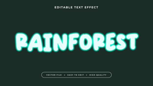 Efecto de texto editable Texto de bosque tropical blanco sobre fondo verde
