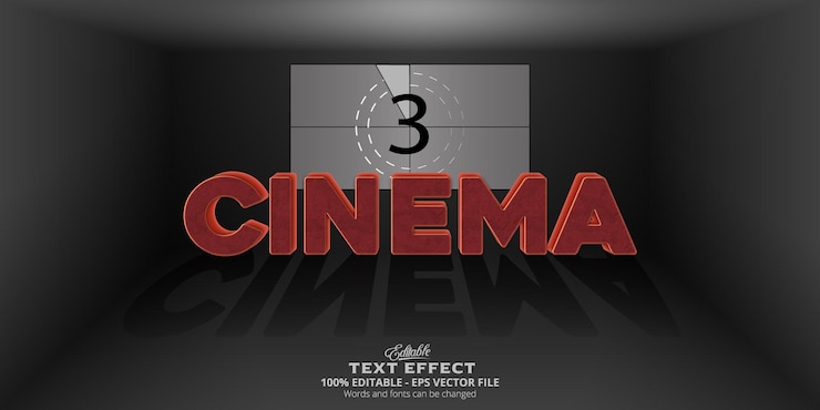 Vector efecto de texto editable, texto de cine.