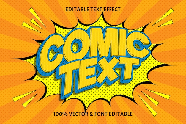 Vector efecto de texto editable de texto cómico en relieve estilo cómico