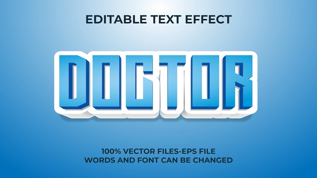 Efecto de texto editable: TEXTO DEL DOCTOR, estilo de fuente minimalista y creativo en 3D 3D