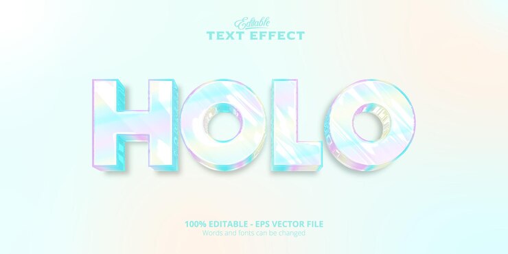Vector efecto de texto editable, texto holo