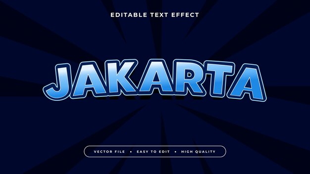 Efecto de texto editable Texto de Jakarta azul sobre fondo azul oscuro