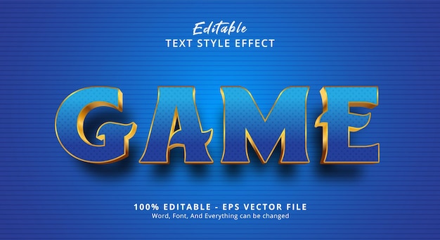 Efecto de texto editable, texto del juego en efecto de estilo negrita azul claro