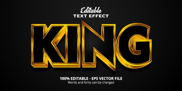 Efecto de texto editable, texto King de estilo dorado