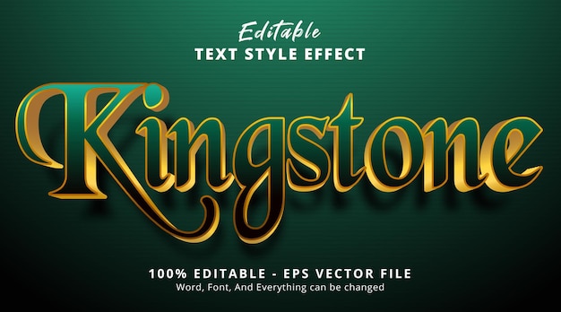 Efecto de texto editable, texto de king stone en una plantilla de estilo degradado de color agradable