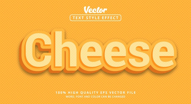 Efecto de texto editable texto de queso con estilo de color naranja en capas