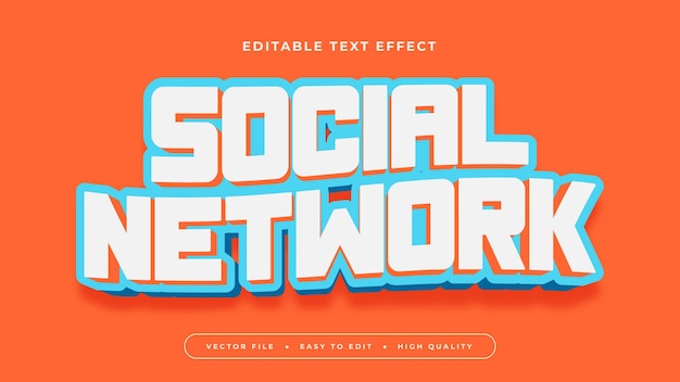 Efecto de texto editable Texto de red social blanco sobre fondo naranja