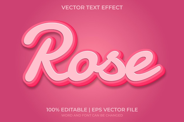 Efecto de texto editable de texto rosa
