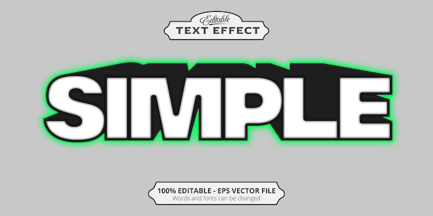 Vector efecto de texto editable, texto simple