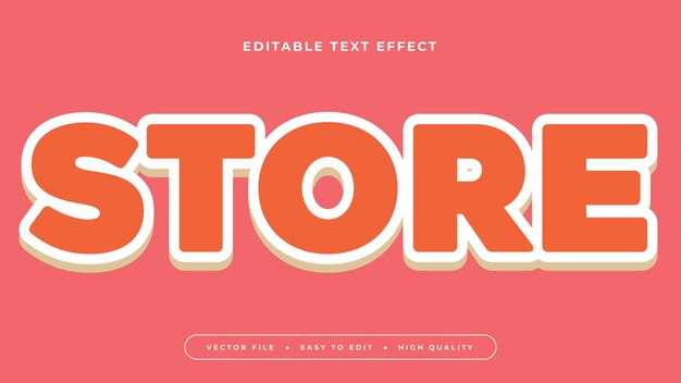 Efecto de texto editable Texto de tienda naranja sobre fondo rosa