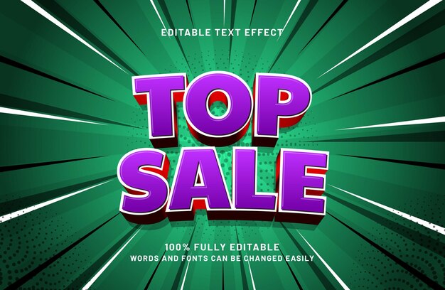 Efecto de texto editable en el texto de venta