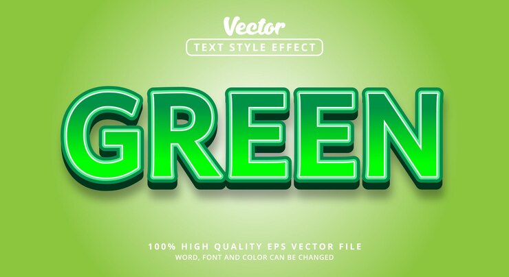 Vector efecto de texto editable, texto verde en estilo moderno de color claro suave