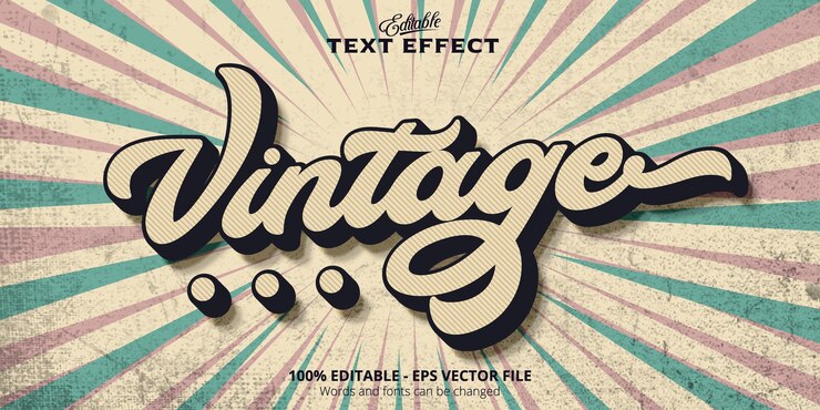 Vector efecto de texto editable, texto vintage