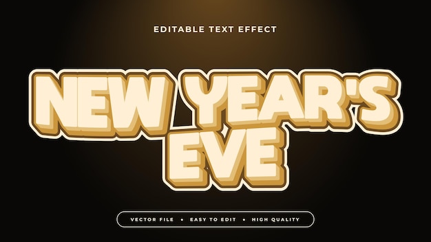 Efecto de texto editable Texto de víspera de año nuevo dorado en fondo oscuro con gradiente