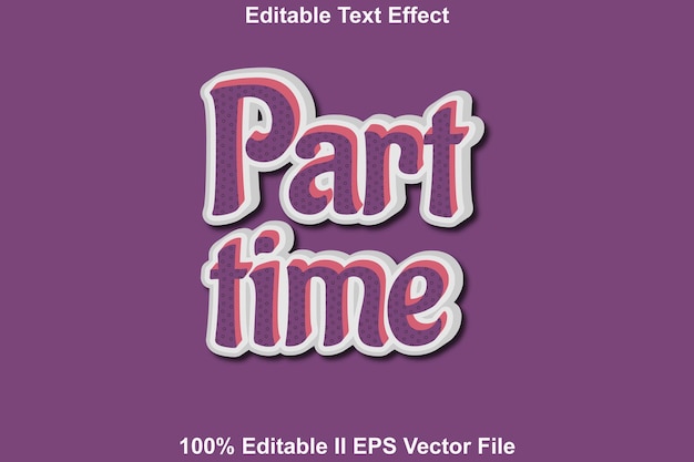 Efecto de texto editable a tiempo parcial Estilo de patrón de relieve 3d