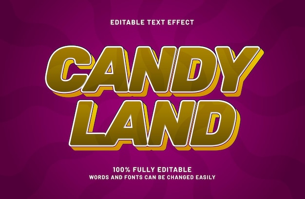 efecto de texto editable de la tierra de los dulces