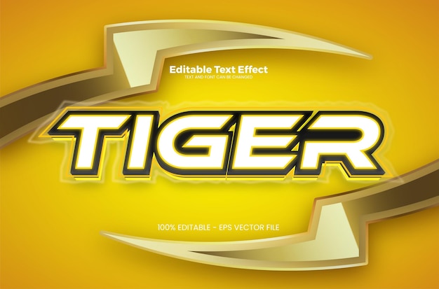 Vector efecto de texto editable de tigre en estilo de tendencia moderna