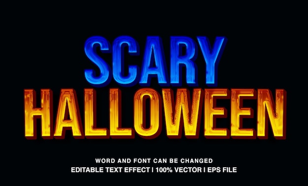 efecto de texto editable tipo de letra de Halloween aterrador