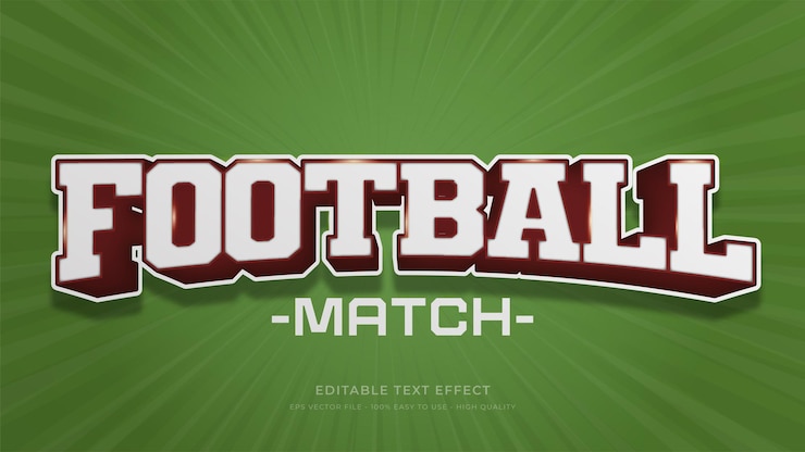 Vector efecto de texto editable de tipografía de fútbol
