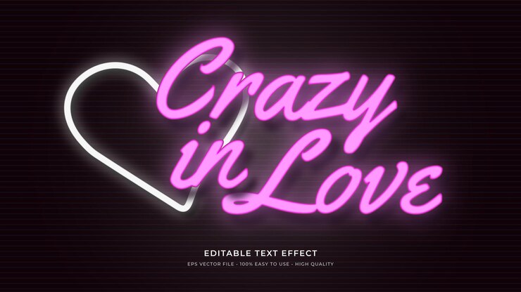 Vector efecto de texto editable de tipografía de luz de neón de amor
