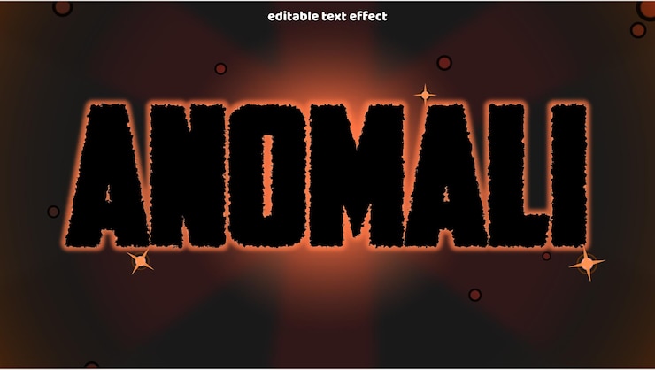 Vector efecto de texto editable del título anomalí
