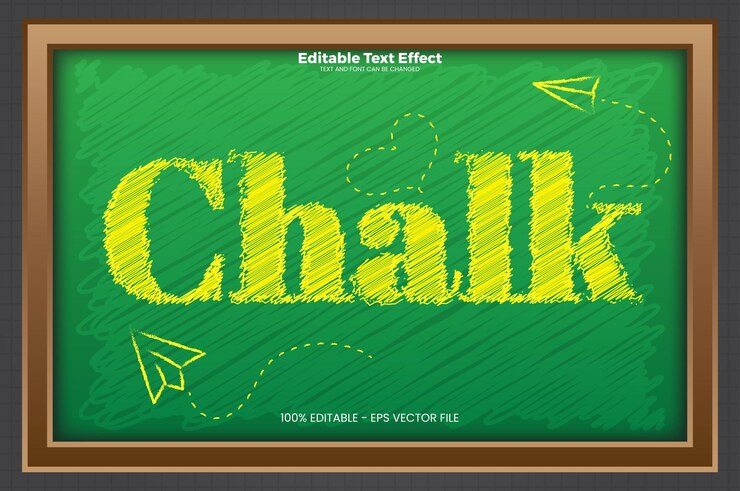 Vector efecto de texto editable con tiza en estilo de tendencia moderna