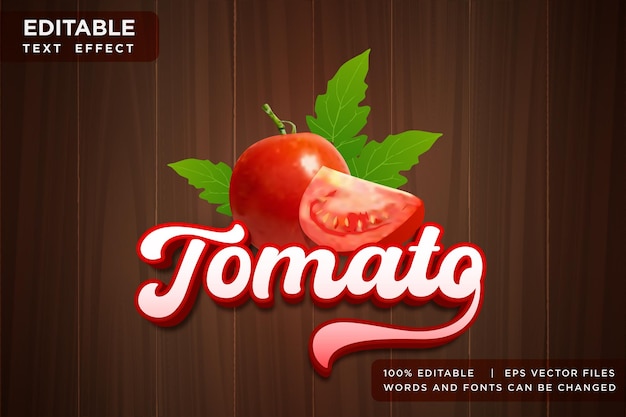 Efecto de texto editable tomate