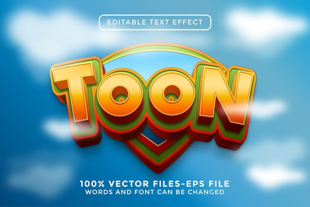 Vector efecto de texto editable toon