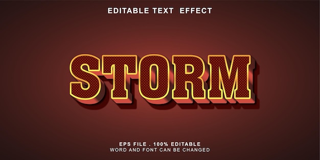 Vector efecto-de-texto-editable-tormenta