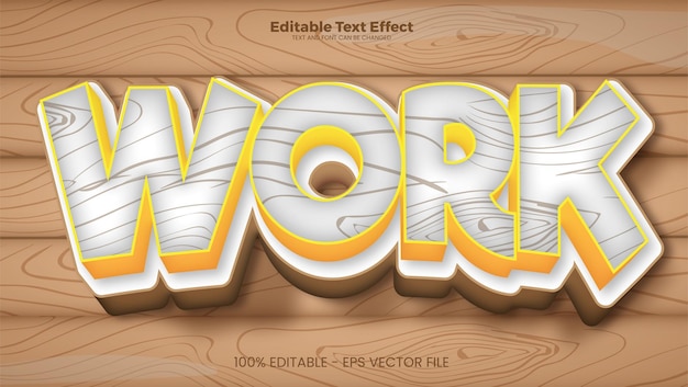 Vector efecto de texto editable de trabajo en estilo de tendencia moderna.