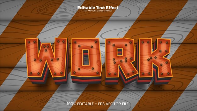 Efecto de texto editable de trabajo en estilo de tendencia moderna.