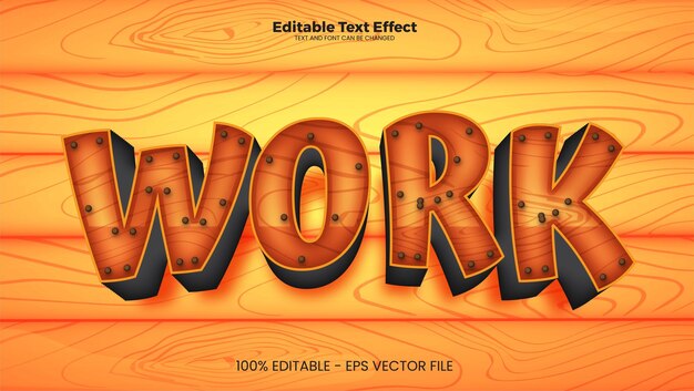 Efecto de texto editable de trabajo en estilo de tendencia moderna.
