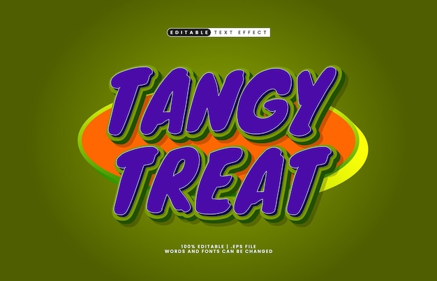 efecto de texto editable de tratamiento tangy en estilo 3D