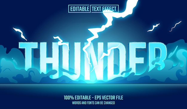 efecto de texto editable de trueno
