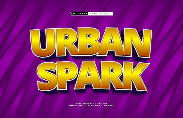 efecto de texto editable urban spark con un estilo de texto fresco y moderno
