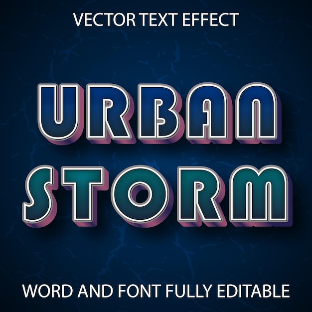 Efecto de texto editable Urban Storm 3d.