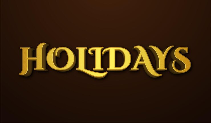 Vector efecto de texto editable vacaciones con el fin de semana de brown