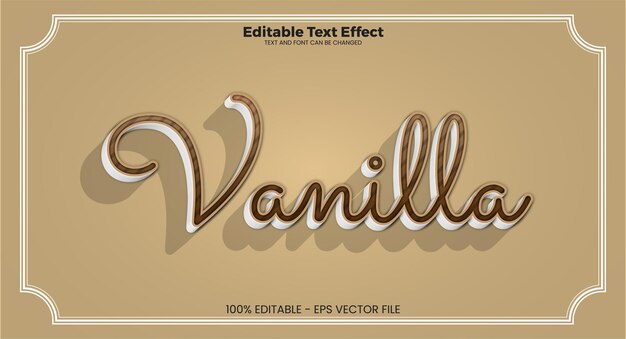 Efecto de texto editable vainilla en estilo de tendencia Vintage