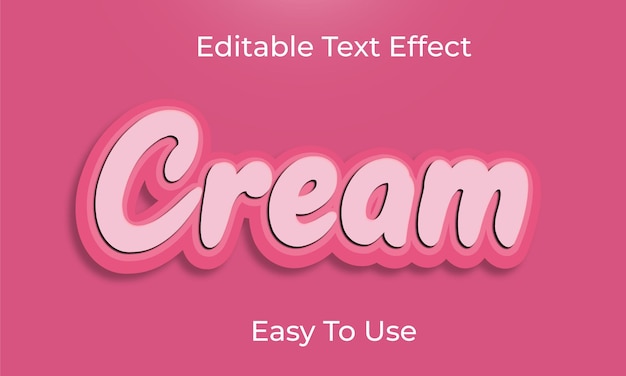 Efecto de texto editable vector 3d crema