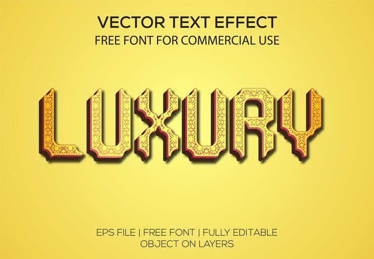 Vector efecto de texto editable vector 3d de lujo con color dorado