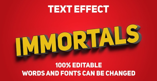 Efecto de texto editable vector 3d