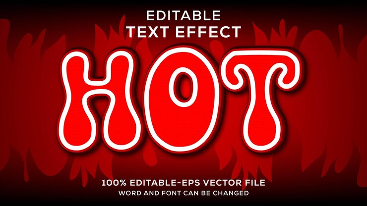 Vector efecto de texto editable de vector caliente