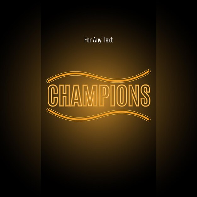 Efecto de texto editable de Vector Champions