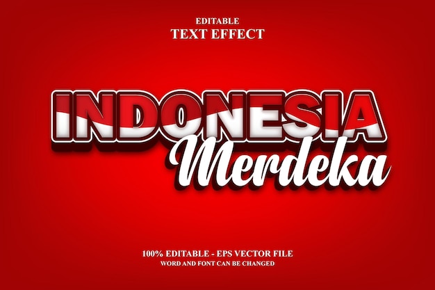 Efecto de texto editable vector libre indonesia merdeka