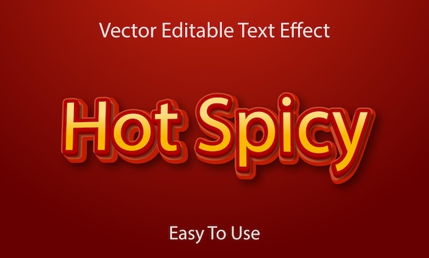 Efecto de texto editable vector picante caliente